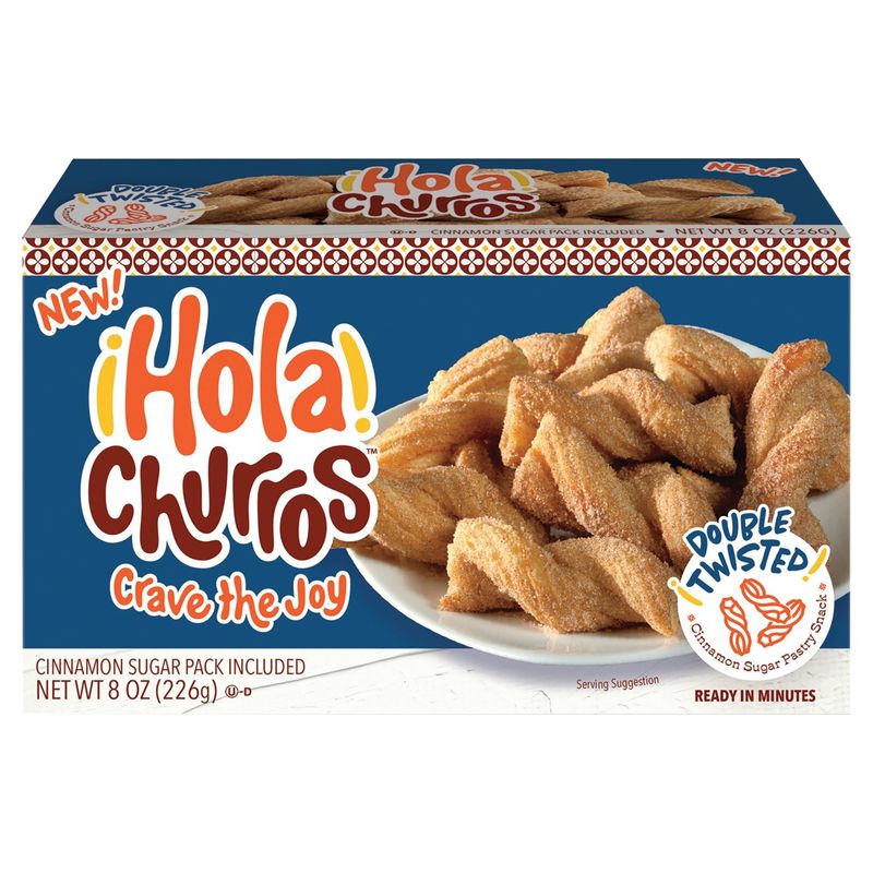 Hola Churros Double Twisted Cinnamon Sugar Pastry Snack, 8 oz