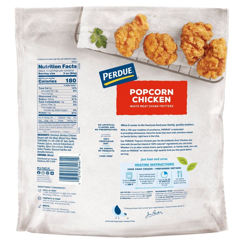 Perdue White Meat Chunk Fritters Popcorn Chicken Family Pack, 40 oz