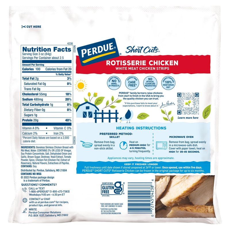 Perdue Short Cuts Rotisserie Chicken White Meat Chicken Strips, 8 oz