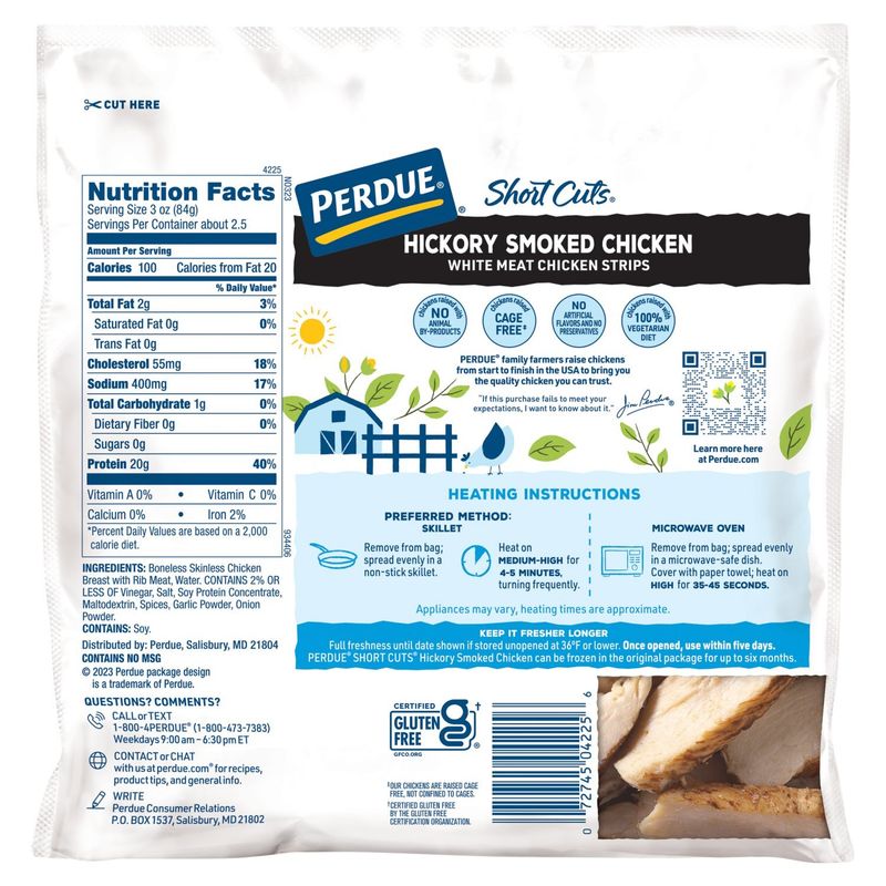 Perdue Short Cuts Hickory Smoked Chicken White Meat Chicken Strips, 8 oz
