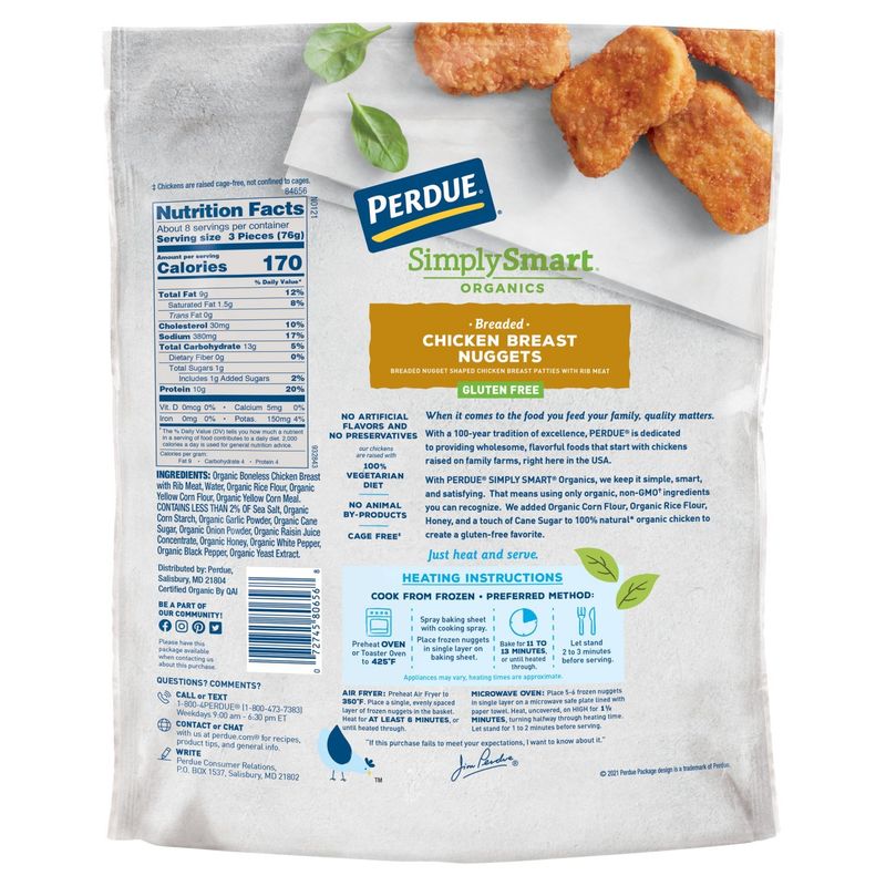 Perdue Simply Smart Organics Breaded Chicken Breast Nuggets, 22 oz