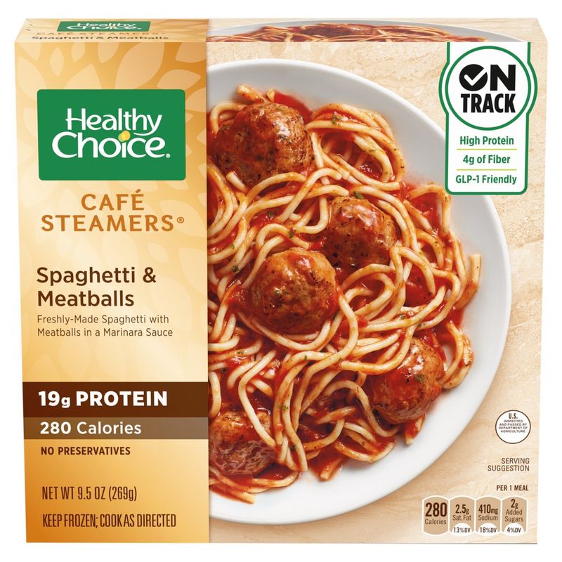 Healthy Choice Café Steamers Spaghetti &amp; Meatballs, 9.5 oz