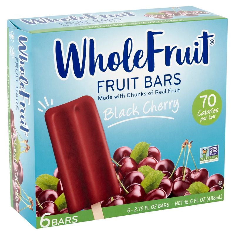 Whole Fruit Black Cherry Fruit Bars, 2.75 fl oz, 6 count
