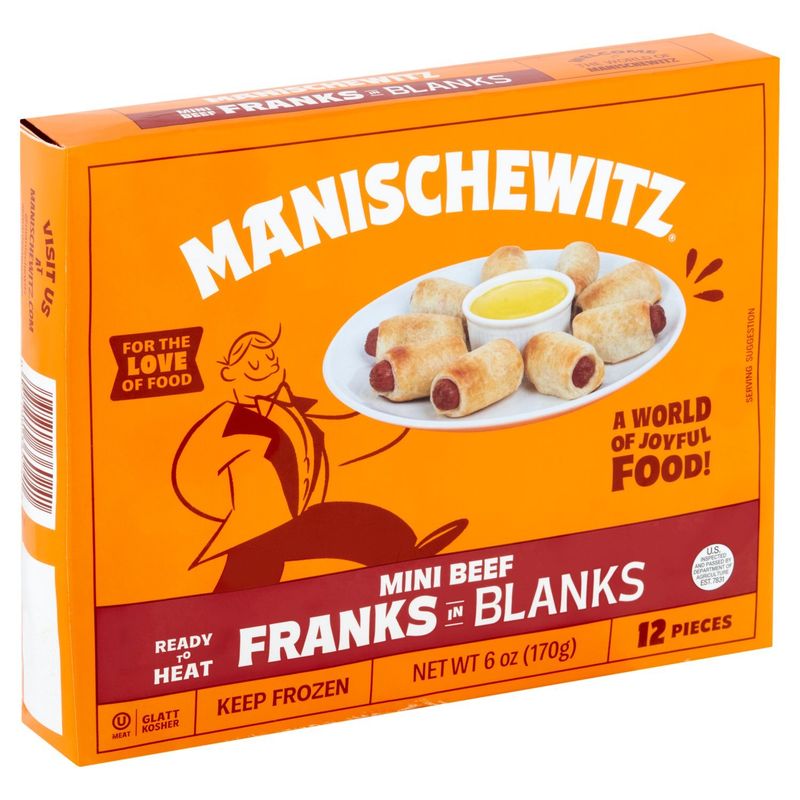 Manischewitz Mini Beef Franks in Blanks, 12 count, 6 oz