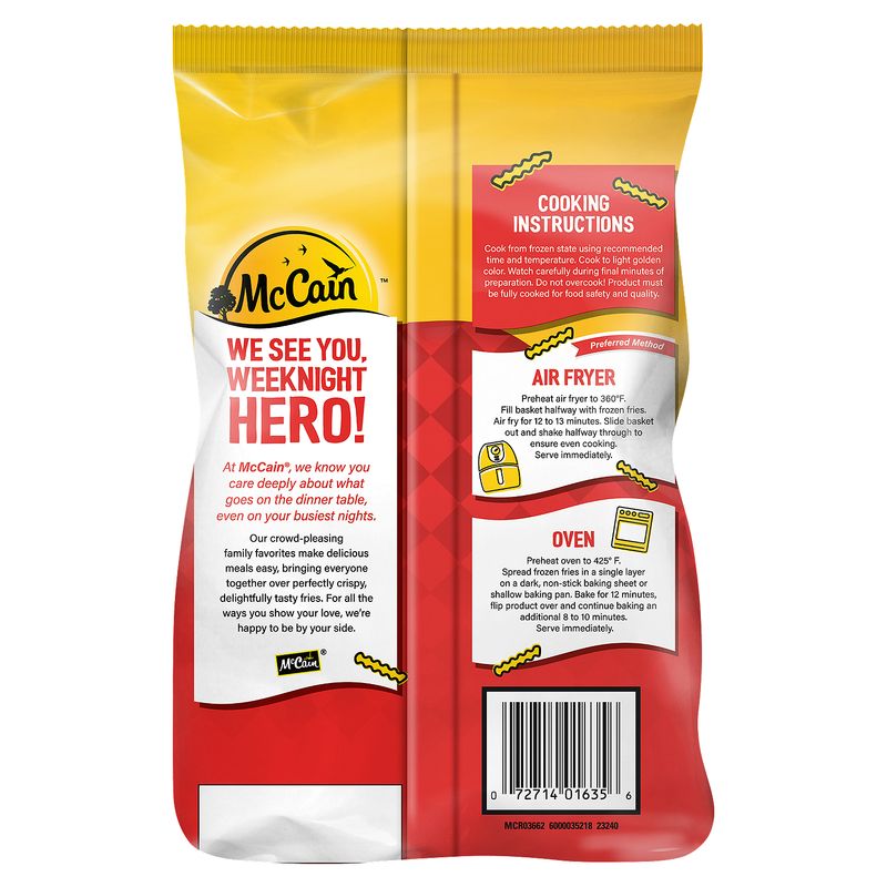 McCain Seasoned Crinkle Fries French Fried Potatoes, 26 oz