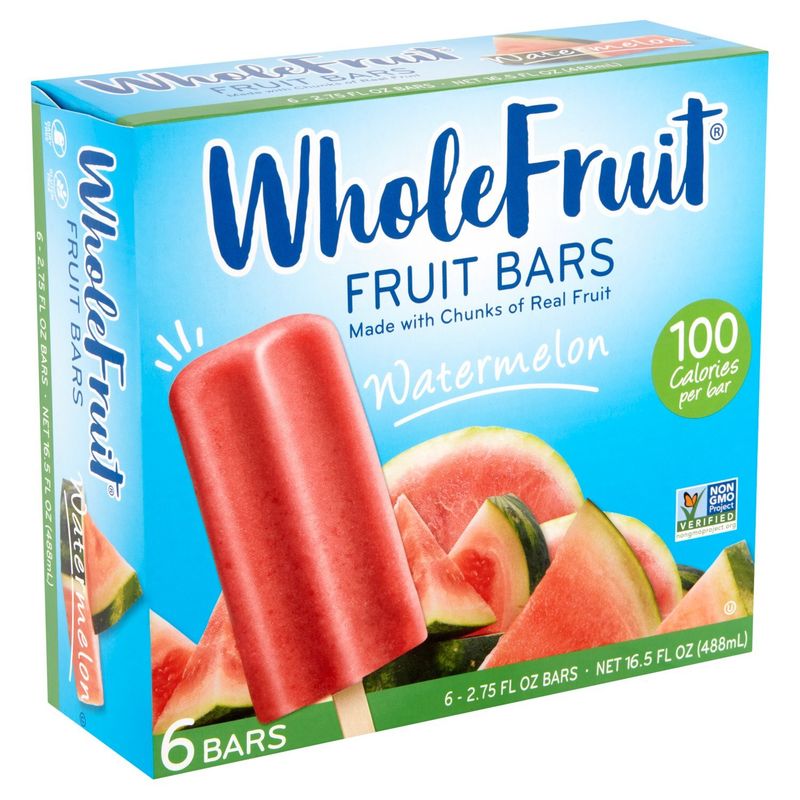 Whole Fruit Watermelon Fruit Bars, 2.75 fl oz, 6 count