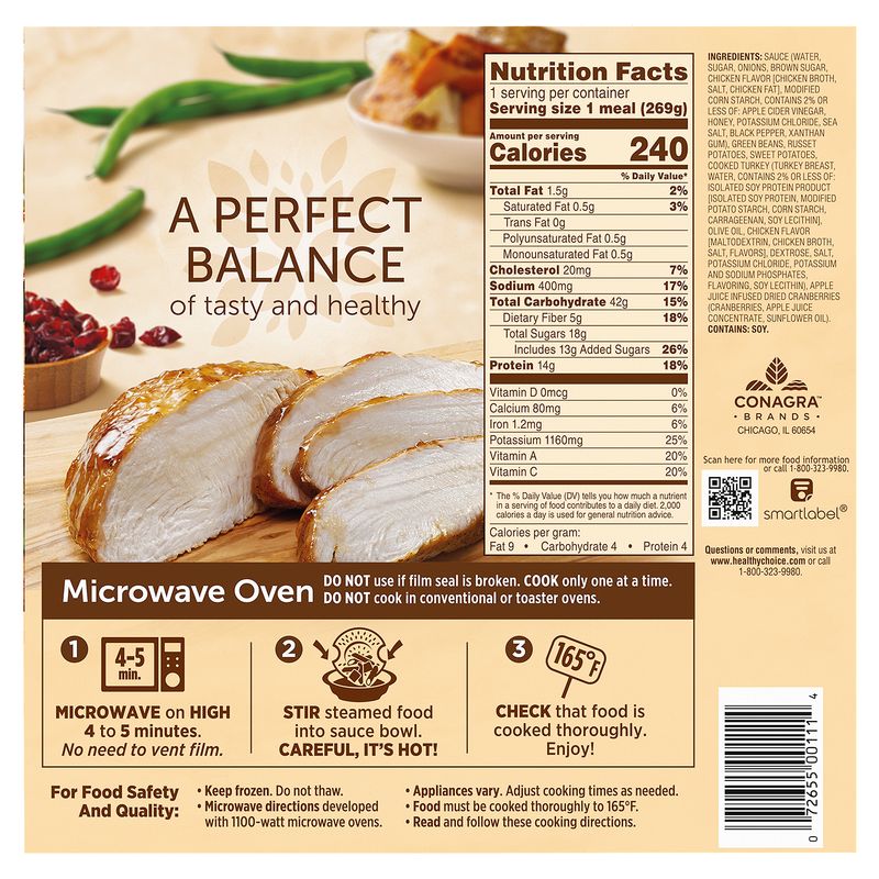 Healthy Choice Café Steamers Honey Glazed Turkey &amp; Potatoes, 9.5 oz