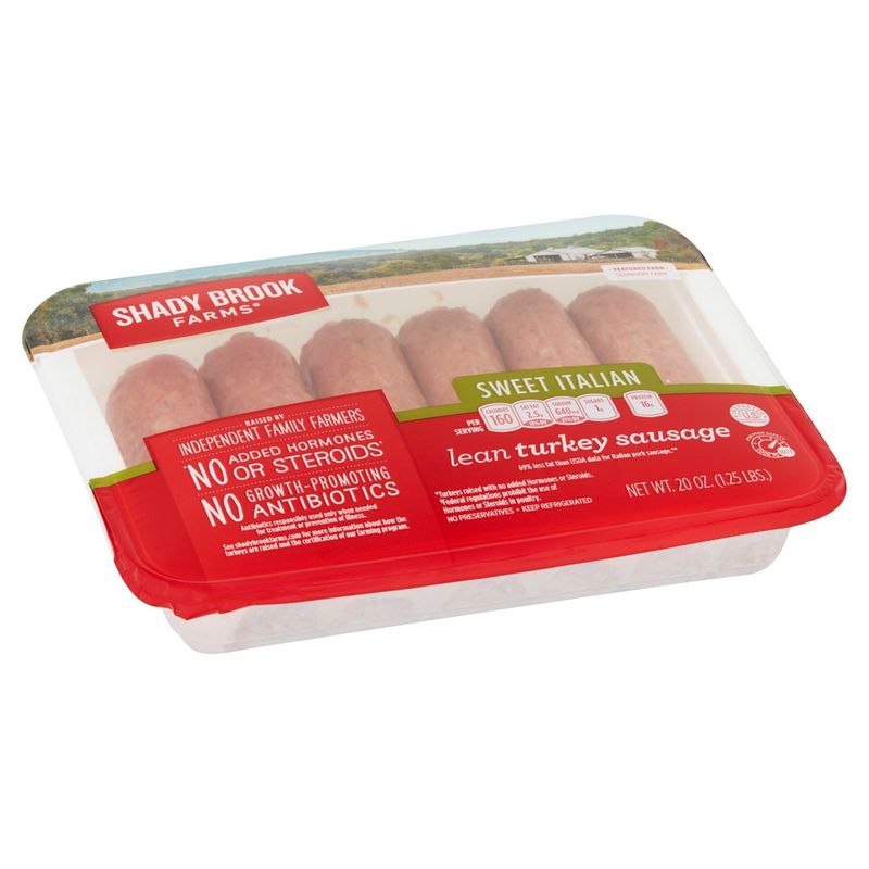 Shady Brook Farms Sweet Italian Lean Turkey Sausage, 6 count, 20 oz