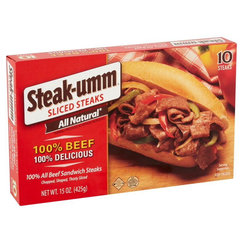 Steak-umm 100% All Beef Sandwich Steaks, 10 count, 15 oz