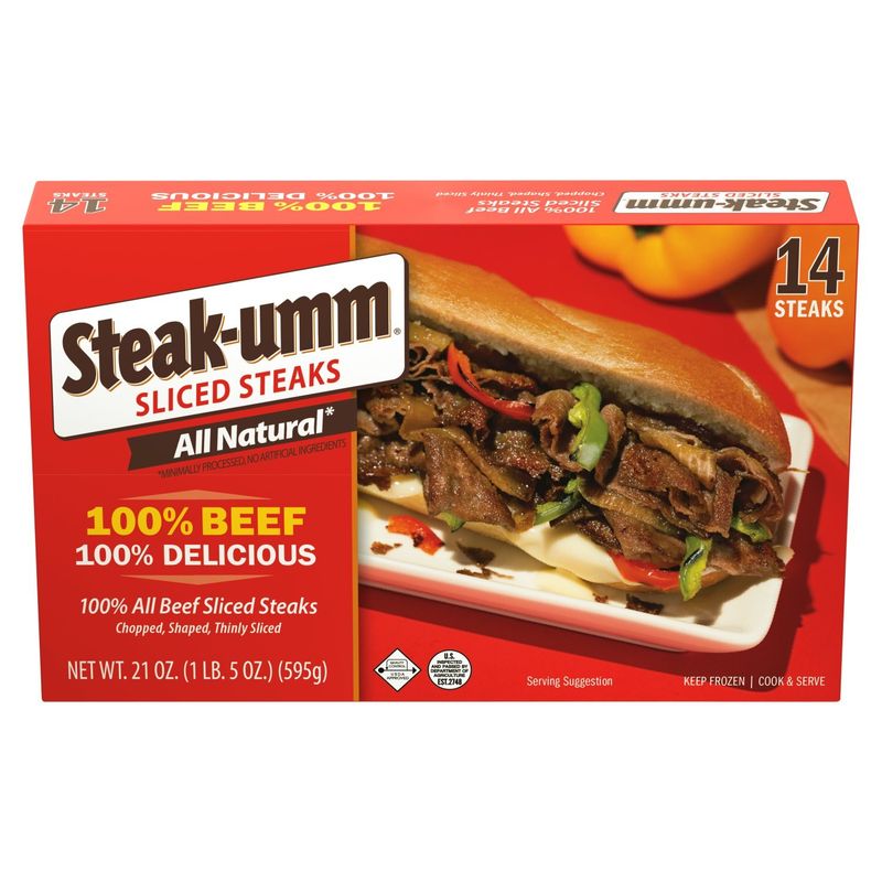 Steak-umm 100% Beef Sliced Steaks, 14 count, 21 oz