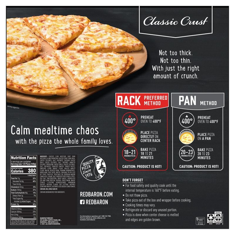 Red Baron Classic Crust Four Cheese Pizza, 21.06 oz
