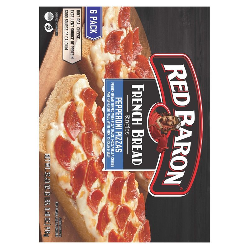 Red Baron French Bread Singles Pepperoni Pizzas, 6 count, 32.40 oz