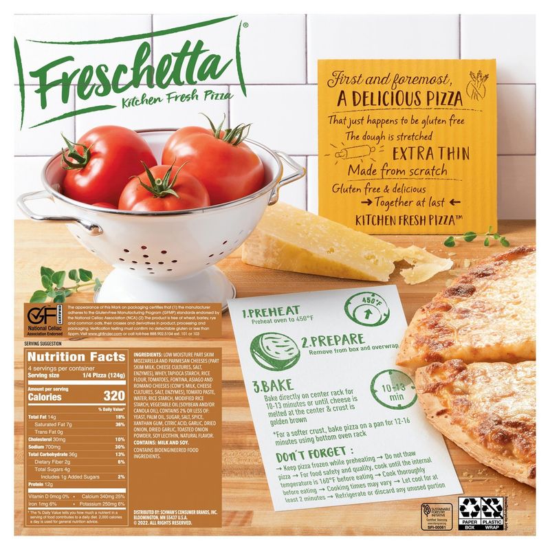 Freschetta Gluten Free Four Cheese Pizza, 17.5 oz