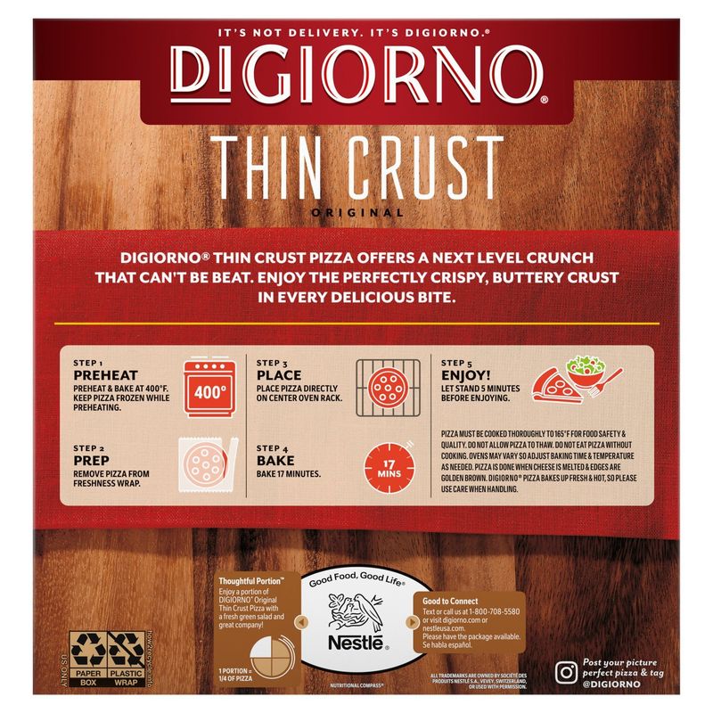 DiGiorno Four Cheese Thin Crust Original Pizza, 17.7 oz