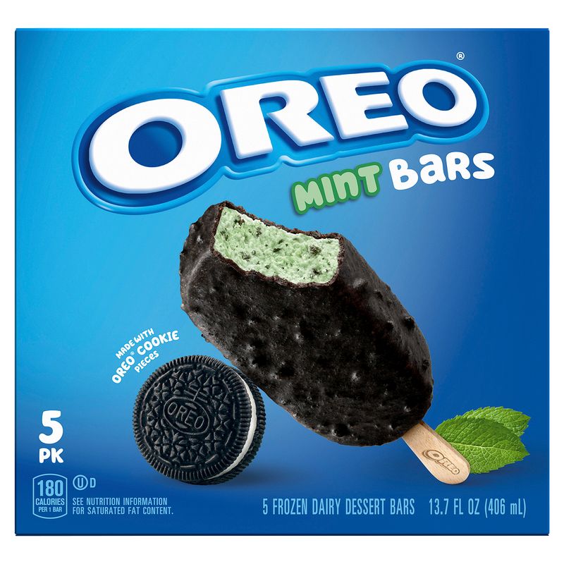 Oreo Mint Frozen Dairy Dessert Bars, 5 count, 13.7 fl oz