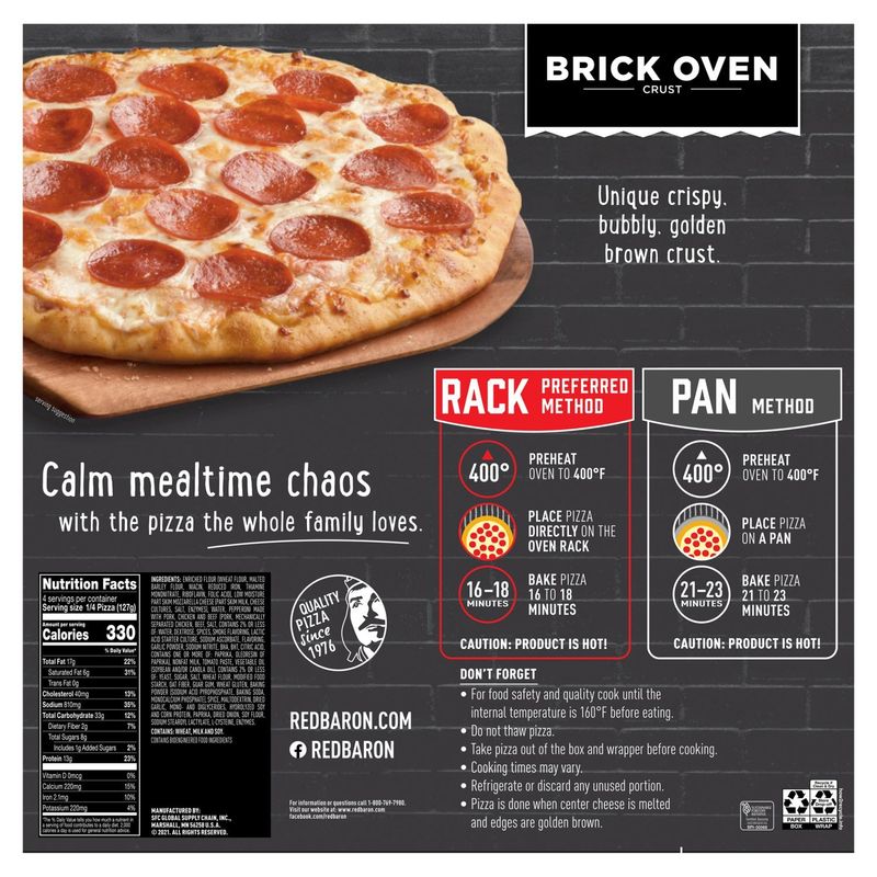 Red Baron Brick Oven Crust Pepperoni Pizza, 17.89 oz