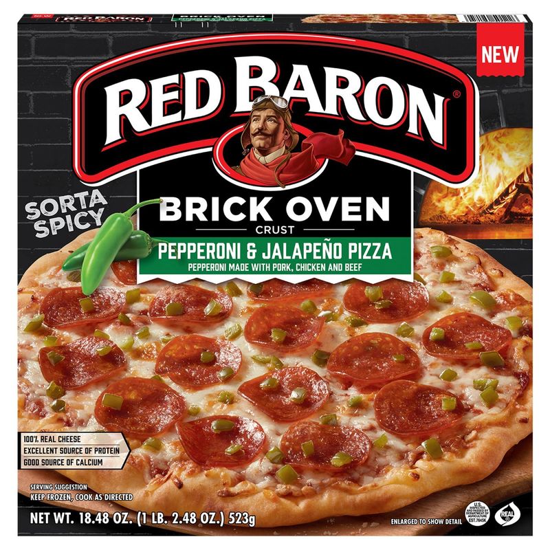 Red Baron Brick Oven Crust Pepperoni &amp; Jalapeño Pizza, 18.48 oz