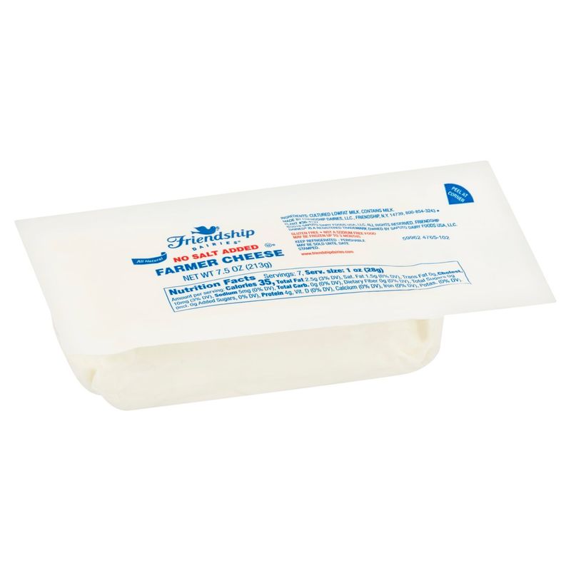 Friendship Dairies No Salt Added Farmer Cheese, 7.5 oz