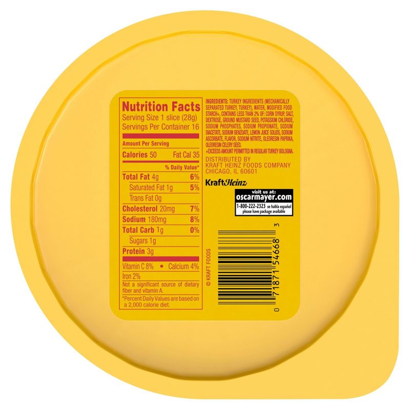 Oscar Mayer Original Lower Fat Turkey Bologna, 16 oz