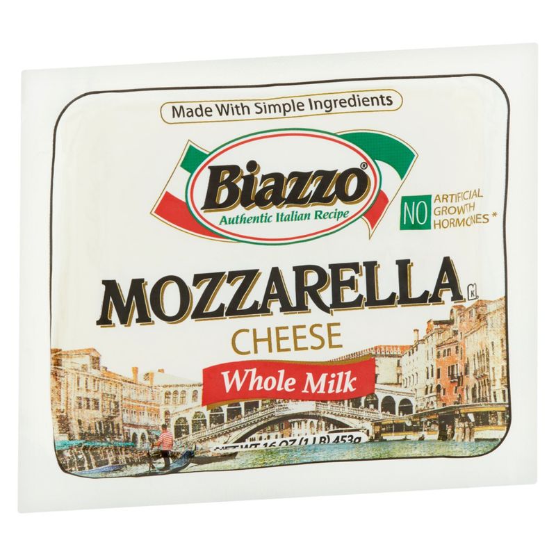 Biazzo Whole Milk Mozzarella Cheese, 16 oz