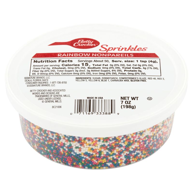 Betty Crocker Rainbow Nonpareils Sprinkles, 7 oz