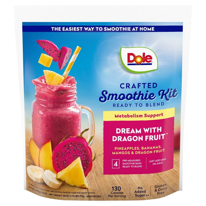 Dole Dream with Dragon Fruit Crafted Smoothie Kit, 7 oz, 4 count
