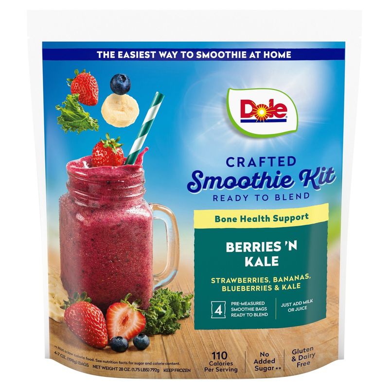 Dole Berries 'n Kale Crafted Smoothie Kit, 7 oz, 4 count