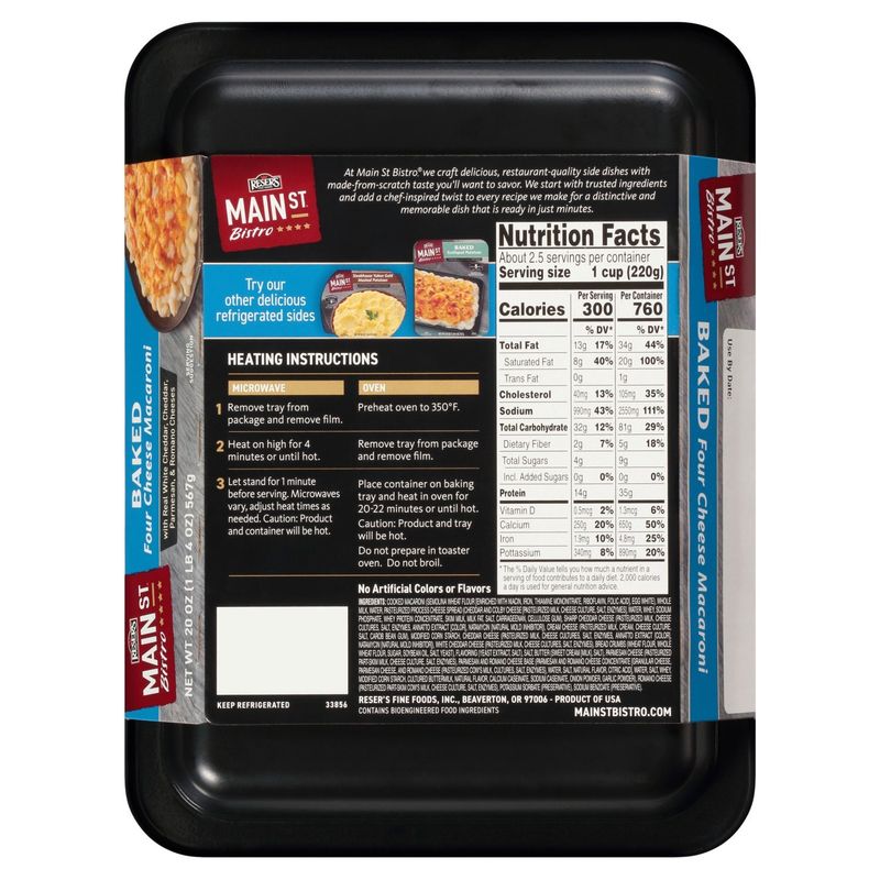 Reser's Fine Foods Main St Bistro Baked Four Cheese Macaroni, 20 oz
