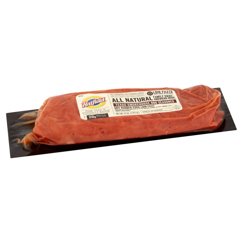 Hatfield Texas Smokehouse BBQ Seasoned Dry Rubbed Pork Loin Filet, 22 oz