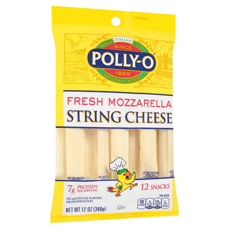 Polly-O Fresh Mozzarella String Cheese, 12 count, 12 oz