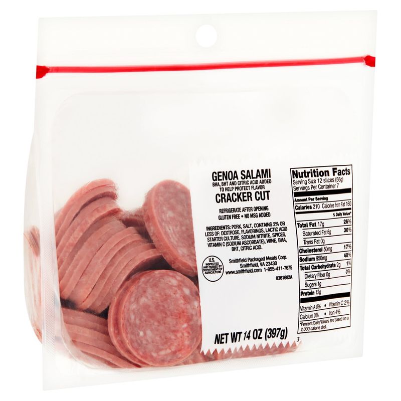 Smithfield Cracker Cut Genoa Salami, 14 oz