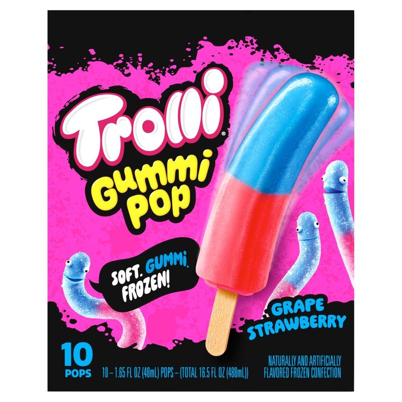 Trolli Gummi Grape Strawberry Pop, 1.65 fl oz, 10 count