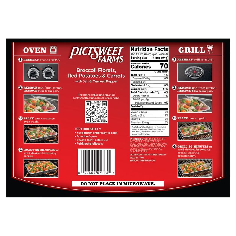 Pictsweet Farms Vegetables for Roasting Broccoli Florets, Red Potatoes &amp; Carrots, 12 oz