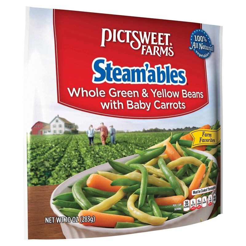 Pictsweet Farms Steam'ables Whole Green &amp; Yellow Beans with Baby Carrots, 10 oz