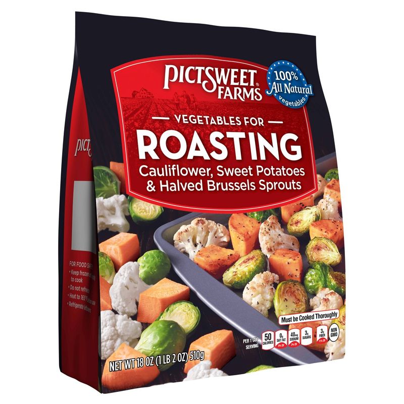 Pictsweet Farms Vegetables for Roasting Cauliflower, Sweet Potatoes &amp; Halved Brussels Sprouts, 18 oz