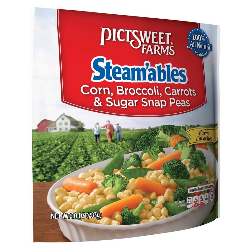 Pictsweet Farms Steam'ables Corn, Broccoli, Carrots &amp; Sugar Snap Peas, 10 oz