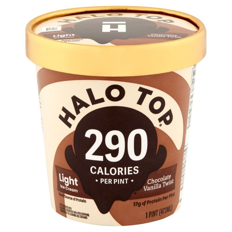 Halo Top Chocolate Vanilla Twist Light Ice Cream, 1 pint