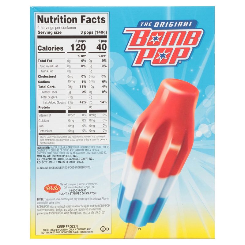 Bomb Pop The Original Cherry, Lime &amp; Blue Raspberry Pops, 1.75 fl oz, 12 count