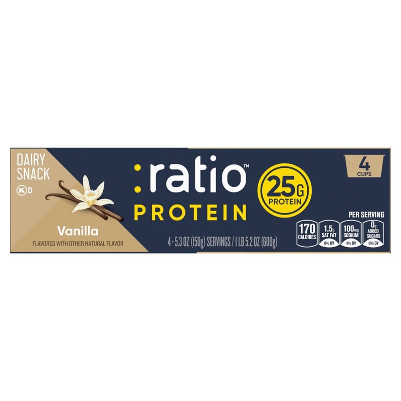 :ratio Protein Vanilla Dairy Snack, 4 count, 5.3 oz