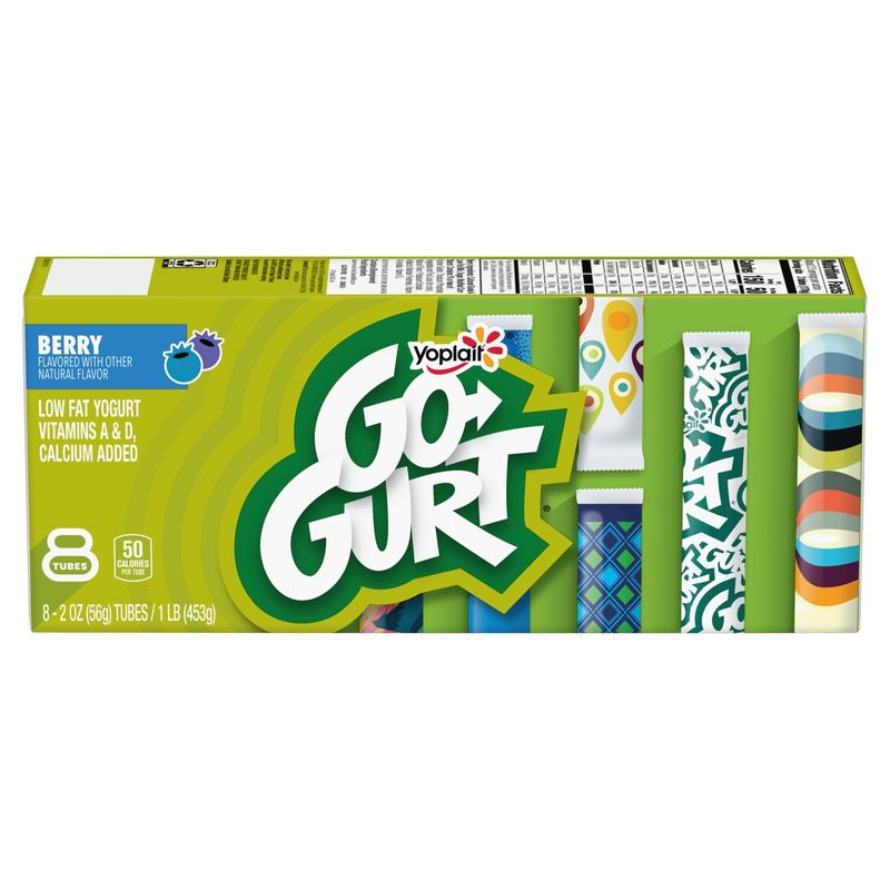 Yoplait Go-Gurt Berry Low Fat Yogurt, 2 oz, 8 count