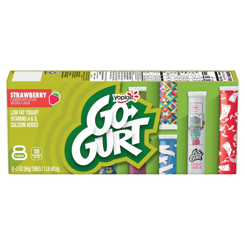 Yoplait Go-Gurt Strawberry Low Fat Yogurt, 2 oz, 8 count