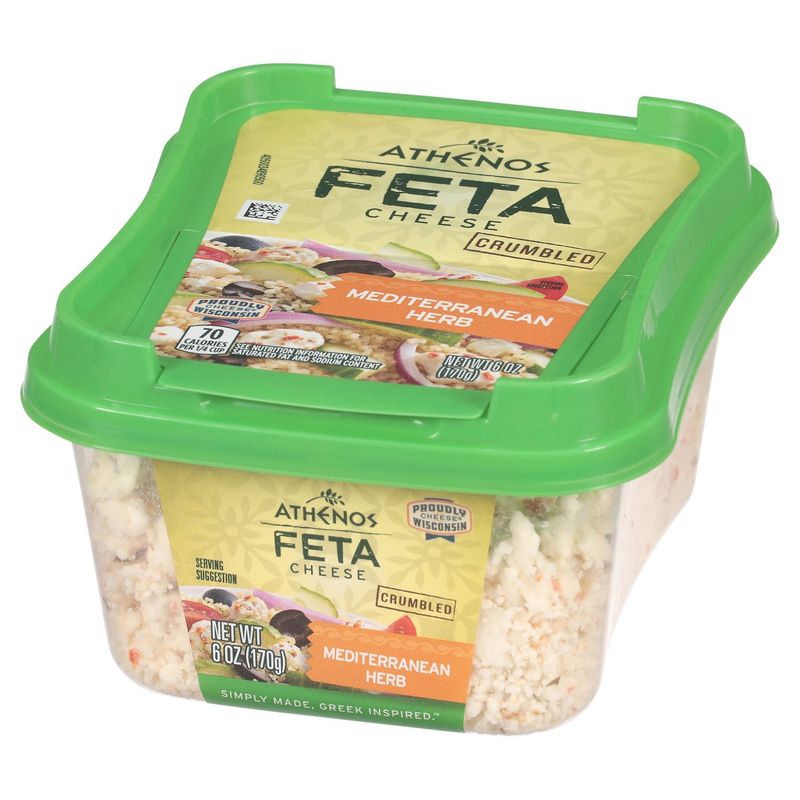 Athenos Crumbled Mediterranean Herb Feta Cheese, 6 oz