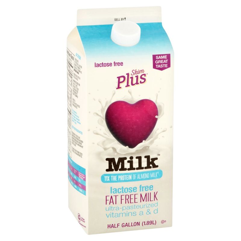 Skim Plus Lactose Free Fat Free Milk, half gallon