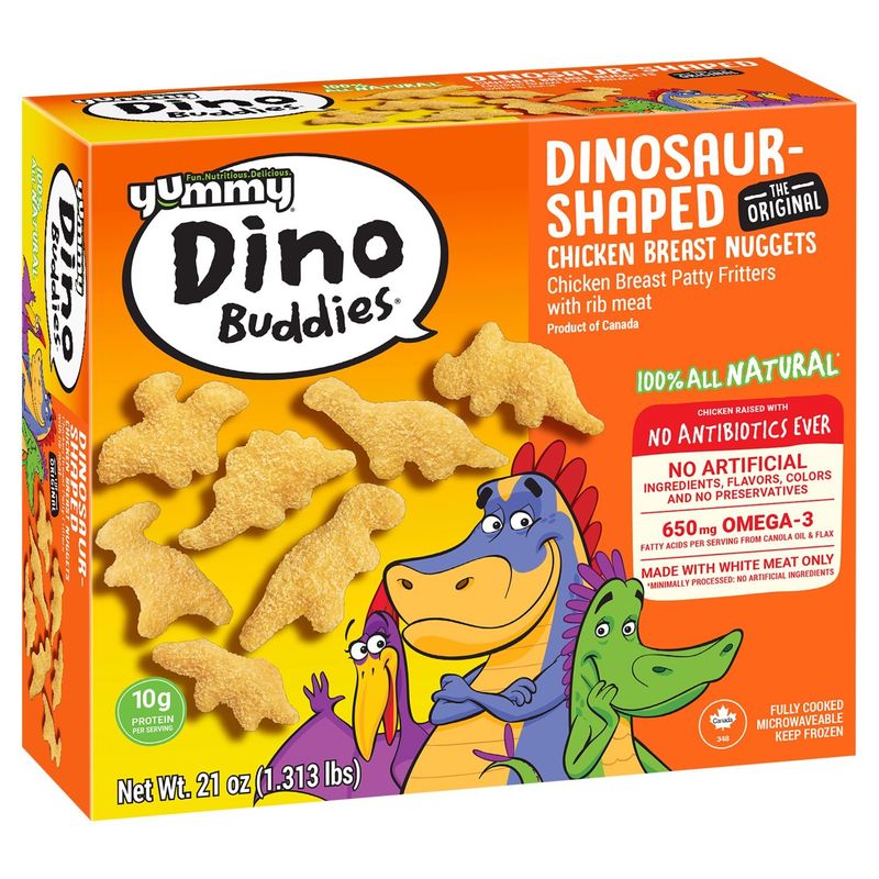 Yummy Dino Buddies The Original Dinosaur-Shaped Chicken Breast Nuggets, 21 oz