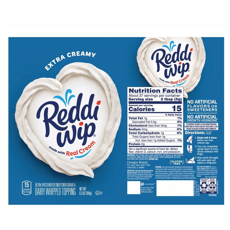 Reddi Wip Extra Creamy Dairy Whipped Topping, 6.5 oz