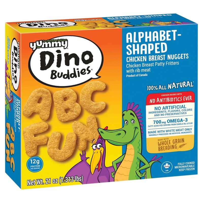 Yummy Dino Buddies Alphabet-Shaped Chicken Breast Nuggets, 21 oz