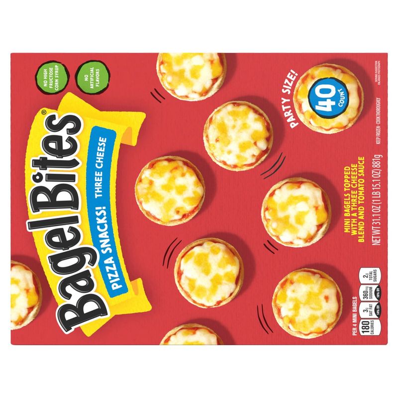 Bagel Bites Three Cheese Pizza Snacks! Party Size!, 40 count, 31.1 oz