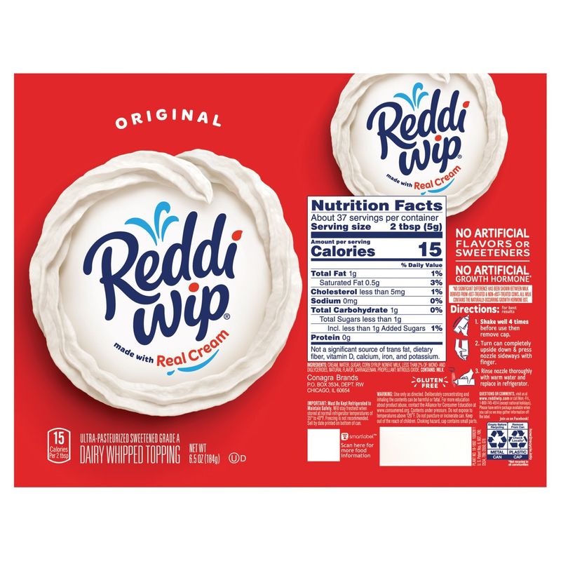 Reddi Wip Original Dairy Whipped Topping, 6.5 oz