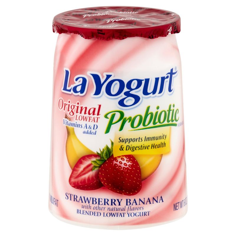 La Yogurt Original Strawberry Banana Blended Lowfat Yogurt, 6 oz