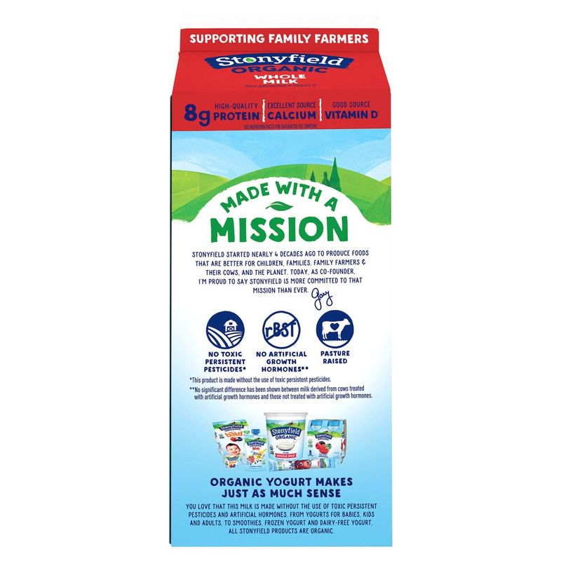 Stonyfield Organic, Organic Whole Milk, Ultra Pasteurized, 64 oz